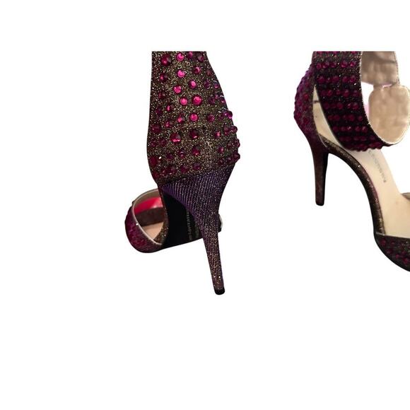 NWT Chinese Laundry Women's Pink Jovial Glitz Fabric Rhinestone Heel Size 8.5 - Picture 8 of 12